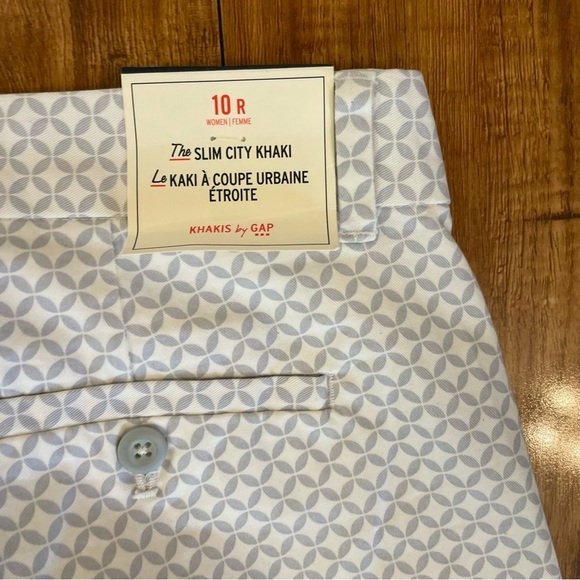 GAP Slim City Women’s Grey White Pattern Ankle‎ Khakis Size 10 Regular NWT - Picture 9 of 10